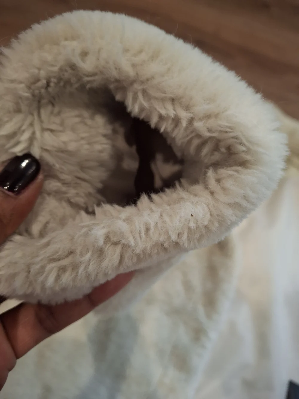 ONLY Beige-Cream Teddy Faux Fur Jacket Size XS